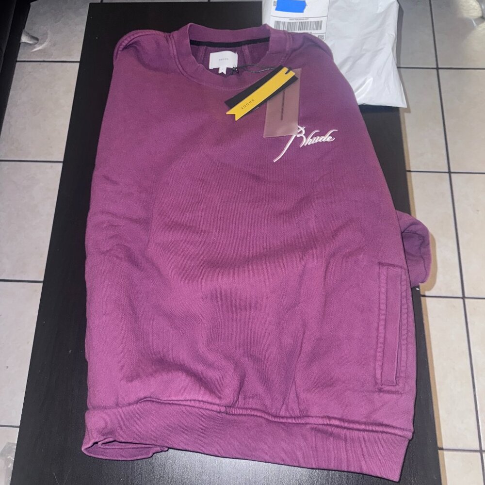 Rhude Crewneck Sweater-NEW WITH TAGES Burgundy, size: L